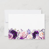 Invitation Violet Lilac & Rose Rose Floral Blanc Mariage RSVP (Dos)
