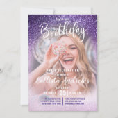 Invitation Violet Lilac Triple Parties scintillant Ombre Phot (Devant)