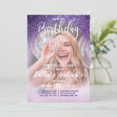 Invitation Violet Lilac Triple Parties scintillant Ombre Phot (Debout devant)
