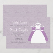 Invitation Violet Lilac violet Fête des mariées personnalisée (Devant / Derrière)