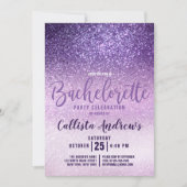 Invitation Violet Lilac violet triple Parties scintillant Bac (Devant)