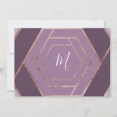 Invitation Violet Lilas Violet Or Rose Hexagone Enregistrer l (Dos)