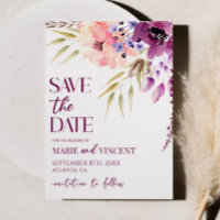 Violet Magenta Floral Mariage Fleur Enregistrer La