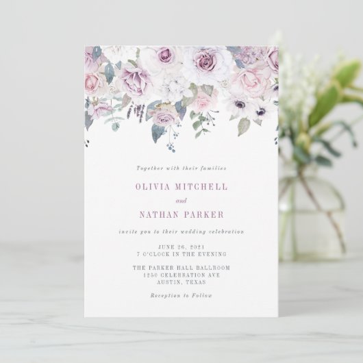 Invitation Violet | Mariage floral (Debout devant)