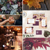 Invitation Violet Meadows Floral Moderne d'Automne