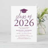 Invitation Violet | Modern Class of 2023 Graduation Party (Debout devant)