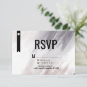 Invitation Violet moderne Abstrait Blush Strokes Mariage RSVP (Debout devant)