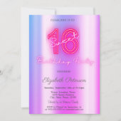 Invitation Violet moderne Neon Sweet 16 (Devant)