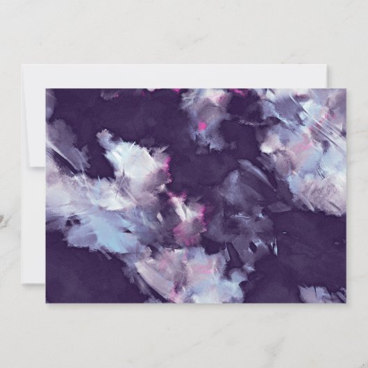 Invitation Violet moderne pinceau Stroke Engagement Party (Dos)