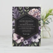 Invitation Violet Nocturnal Bloom Wedding (Debout devant)
