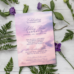 Invitation Violet Nuages Célébration de la vie