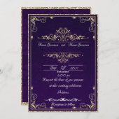 Invitation Violet-or (Devant / Derrière)