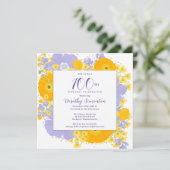 Invitation Violet Orange Jaune Fleurs sauvages 100e anniversa (Debout devant)
