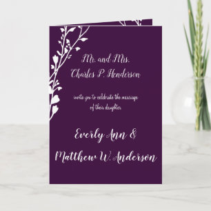 Invitation Violet ou couleur Mariage floral