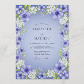 Invitation Violet Painterly Floral Romance Wedding (Devant)