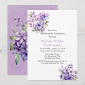 Invitation Violet Peony Et Rose Bridesmaigre Déjeuner (Devant / Derrière)