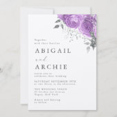 Invitation Violet Peony Mariage (Devant)