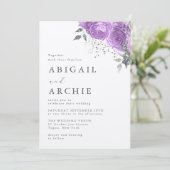 Invitation Violet Peony Mariage (Debout devant)