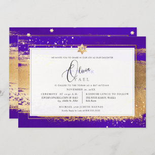Invitation VIOLET PixDezines + BRUITS D'OR Mitzvah