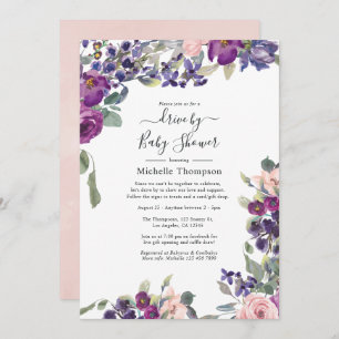 Invitation Violet, Plum et Blush Drive par douche