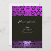 Invitation VIOLET POURPRE NOIR  DAMAS MONOGRAM , blanc (Dos)