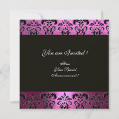 Invitation VIOLET POURPRE NOIR DAMASQUE MONOGRAMME, blanc, (Dos)