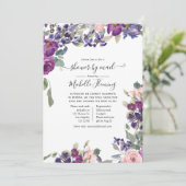 Invitation Violet, prune et Baby shower brouillon par courrie (Debout devant)