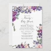 Invitation Violet, prune et blush Drive By Shower (Devant)