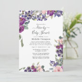 Invitation Violet, prune et blush Drive By Shower (Debout devant)