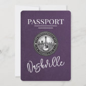 Invitation Violet Purple Nashville Mariage de passeport (Dos)