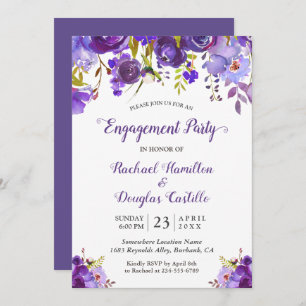 Invitation Violet Romance Violet Floral Engagement
