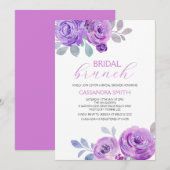 Invitation Violet Rose Brunch de Mariage (Devant / Derrière)