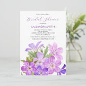 Invitation Violet rose Geranium Fête des mariées florale (Debout devant)