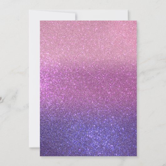 Invitation Violet rose triple Parties scintillant Ombre Photo (Dos)