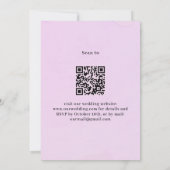 Invitation Violet rose violet fleurs violet rose QR RSVP mari (Dos)