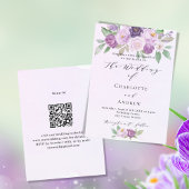 Invitation Violet rose violet fleurs violet rose QR RSVP mari