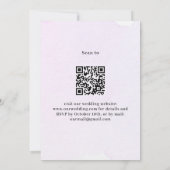 Invitation Violet rose violet rose QR RSVP mariage de luxe (Dos)