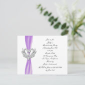 Invitation Violet Ruban Silver Swans Bachelorette (Debout devant)