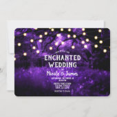 Invitation Violet Rustique Enchanted Mariage Lumières Forêt (Devant)