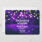 Invitation Violet Rustique Enchanted Mariage Lumières Forêt (Devant)