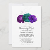 Invitation Violet rustique et turquoise douche florale par co (Devant)
