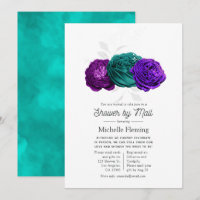 Violet rustique et turquoise douche florale par co