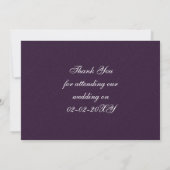 Invitation violet Silver Snowflakes Merci de mariage hivernal (Dos)