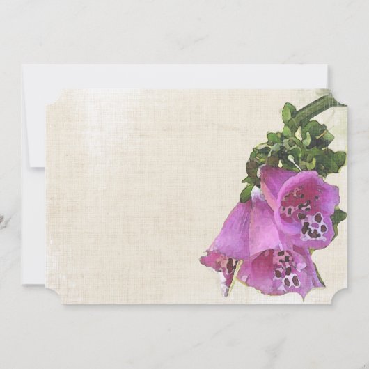 Invitation Violet Snapdragon Aquarelle Mariage vintage (Dos)