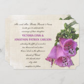 Invitation Violet Snapdragon Aquarelle Mariage vintage (Devant / Derrière)
