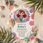 Invitation Violet Sous La Fête D'Anniversaire De La Sirène De