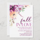 Invitation Violet Tombe Dans L'Amour Fleurs Florales Fête des (Devant)