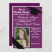 Invitation Violet Trunk College Party Photo (Devant / Derrière)