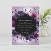 Invitation Violet Umbral Bloom Wedding (Debout devant)