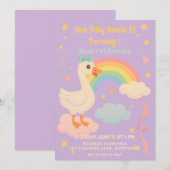 Invitation Violet Un Oie Silly Anniversaire Pour Les Filles (Devant / Derrière)